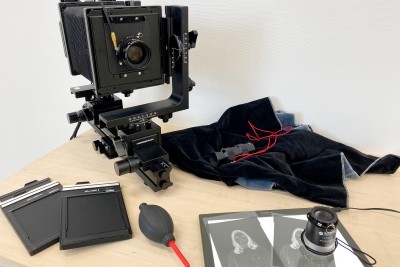 4&times;5カメラ、フィルムなどワークショップで使用する道具